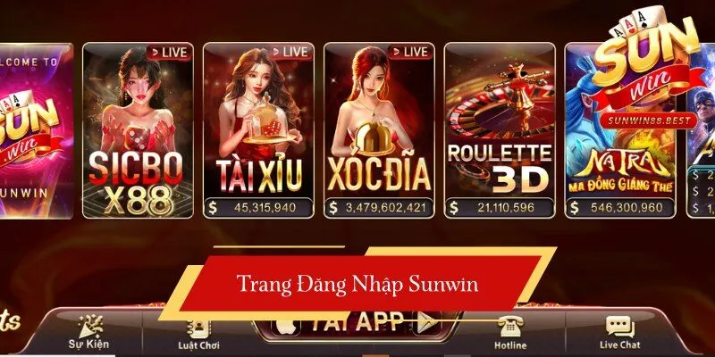 trang đăng nhập sunwin